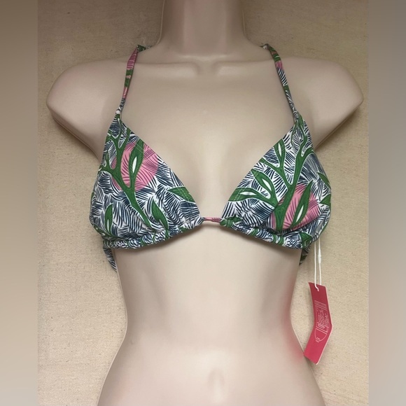 NWT tropical print halter bikini top regular size medium by Liberty & Justice - Picture 1 of 14